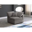  Manufacturer Color_Grey -- Plush Grey Standard Comfort Velvet Upholstered Modular Corner Chair IMAGE 2