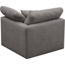  Manufacturer Color_Grey -- Plush Grey Standard Comfort Velvet Upholstered Modular Corner Chair IMAGE 3