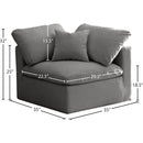  Manufacturer Color_Grey -- Plush Grey Standard Comfort Velvet Upholstered Modular Corner Chair IMAGE 5