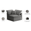  Manufacturer Color_Grey -- Plush Grey Standard Comfort Velvet Upholstered Modular Corner Chair IMAGE 6