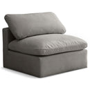  Manufacturer Color_Grey -- Plush Grey Standard Comfort Velvet Upholstered Modular Armless Chair IMAGE 1