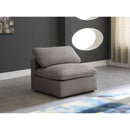  Manufacturer Color_Grey -- Plush Grey Standard Comfort Velvet Upholstered Modular Armless Chair IMAGE 2