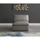  Manufacturer Color_Grey -- Plush Grey Standard Comfort Velvet Upholstered Modular Armless Chair IMAGE 3