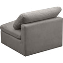  Manufacturer Color_Grey -- Plush Grey Standard Comfort Velvet Upholstered Modular Armless Chair IMAGE 4