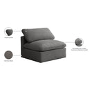  Manufacturer Color_Grey -- Plush Grey Standard Comfort Velvet Upholstered Modular Armless Chair IMAGE 7
