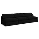  Manufacturer Color_Black -- Serene 117" Black Linen Textured Fabric Upholstered Deluxe Comfort 3 pc Armless Modular Sofa IMAGE 1
