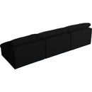  Manufacturer Color_Black -- Serene 117" Black Linen Textured Fabric Upholstered Deluxe Comfort 3 pc Armless Modular Sofa IMAGE 4