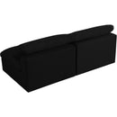  Manufacturer Color_Black -- Serene 78" Black Linen Textured Fabric Upholstered Deluxe Comfort 2 pc Armless Modular Sofa IMAGE 4