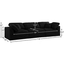  Manufacturer Color_Black -- Serene 119" Black Linen Textured Fabric Upholstered Deluxe Comfort 3 pc Modular Sofa IMAGE 8
