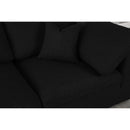  Manufacturer Color_Black -- Serene 80" Black Linen Textured Fabric Upholstered Deluxe Comfort 2 pc Modular Sofa IMAGE 5
