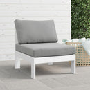  Meridian Nizuc Grey Water Resistant Fabric Upholstered Outdoor Patio Modular Armless Chair IMAGE 2
