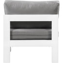  Meridian Nizuc Grey Water Resistant Fabric Upholstered Outdoor Patio Modular Armless Chair IMAGE 3
