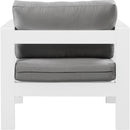  Meridian Nizuc Grey Water Resistant Fabric Upholstered Outdoor Patio Arm Chair IMAGE 3