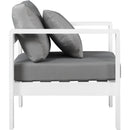  Meridian Nizuc Grey Water Resistant Fabric Upholstered Outdoor Patio Arm Chair IMAGE 4
