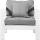  Meridian Nizuc Grey Water Resistant Fabric Upholstered Outdoor Patio Arm Chair IMAGE 5