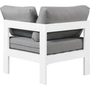  Meridian Nizuc Grey Water Resistant Fabric Upholstered Outdoor Patio Modular Corner Chair IMAGE 3