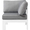  Meridian Nizuc Grey Water Resistant Fabric Upholstered Outdoor Patio Modular Corner Chair IMAGE 4