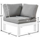  Meridian Nizuc Grey Water Resistant Fabric Upholstered Outdoor Patio Modular Corner Chair IMAGE 7