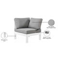  Meridian Nizuc Grey Water Resistant Fabric Upholstered Outdoor Patio Modular Corner Chair IMAGE 8