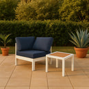  Meridian Nizuc Navy Water Resistant Fabric Upholstered Outdoor Patio Modular Corner Chair IMAGE 2