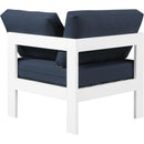  Meridian Nizuc Navy Water Resistant Fabric Upholstered Outdoor Patio Modular Corner Chair IMAGE 3