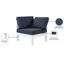 Meridian Nizuc Navy Water Resistant Fabric Upholstered Outdoor Patio Modular Corner Chair IMAGE 8
