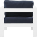  Meridian Nizuc Navy Water Resistant Fabric Upholstered Outdoor Patio Arm Chair IMAGE 3