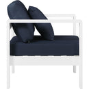  Meridian Nizuc Navy Water Resistant Fabric Upholstered Outdoor Patio Arm Chair IMAGE 4
