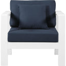  Meridian Nizuc Navy Water Resistant Fabric Upholstered Outdoor Patio Arm Chair IMAGE 5