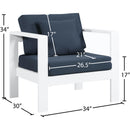  Meridian Nizuc Navy Water Resistant Fabric Upholstered Outdoor Patio Arm Chair IMAGE 8