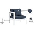  Meridian Nizuc Navy Water Resistant Fabric Upholstered Outdoor Patio Arm Chair IMAGE 9