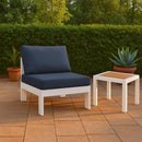  Meridian Nizuc Navy Water Resistant Fabric Upholstered Outdoor Patio Modular Armless Chair IMAGE 2