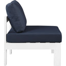  Meridian Nizuc Navy Water Resistant Fabric Upholstered Outdoor Patio Modular Armless Chair IMAGE 4