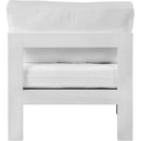  Meridian Nizuc White Water Resistant Fabric Upholstered Outdoor Patio Modular Armless Chair IMAGE 3