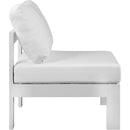  Meridian Nizuc White Water Resistant Fabric Upholstered Outdoor Patio Modular Armless Chair IMAGE 4