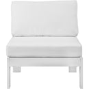  Meridian Nizuc White Water Resistant Fabric Upholstered Outdoor Patio Modular Armless Chair IMAGE 5