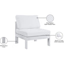  Meridian Nizuc White Water Resistant Fabric Upholstered Outdoor Patio Modular Armless Chair IMAGE 9