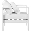  Meridian Nizuc White Water Resistant Fabric Upholstered Outdoor Patio Arm Chair IMAGE 4