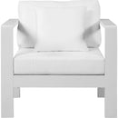  Meridian Nizuc White Water Resistant Fabric Upholstered Outdoor Patio Arm Chair IMAGE 5