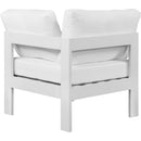  Meridian Nizuc White Water Resistant Fabric Upholstered Outdoor Patio Modular Corner Chair IMAGE 3