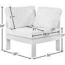  Meridian Nizuc White Water Resistant Fabric Upholstered Outdoor Patio Modular Corner Chair IMAGE 7
