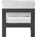  Meridian Nizuc White Water Resistant Fabric Upholstered Outdoor Patio Modular Armless Chair IMAGE 3
