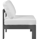  Meridian Nizuc White Water Resistant Fabric Upholstered Outdoor Patio Modular Armless Chair IMAGE 4