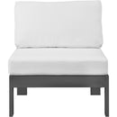  Meridian Nizuc White Water Resistant Fabric Upholstered Outdoor Patio Modular Armless Chair IMAGE 5