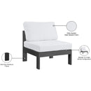  Meridian Nizuc White Water Resistant Fabric Upholstered Outdoor Patio Modular Armless Chair IMAGE 9