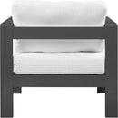  Meridian Nizuc White Water Resistant Fabric Upholstered Outdoor Patio Arm Chair IMAGE 3