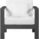  Meridian Nizuc White Water Resistant Fabric Upholstered Outdoor Patio Arm Chair IMAGE 5