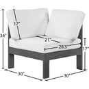  Meridian Nizuc White Water Resistant Fabric Upholstered Outdoor Patio Modular Corner Chair IMAGE 7