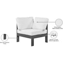 Meridian Nizuc White Water Resistant Fabric Upholstered Outdoor Patio Modular Corner Chair IMAGE 8