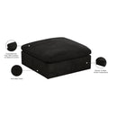  Manufacturer Color_Black -- Meridian Cozy Fabric Ottoman IMAGE 5